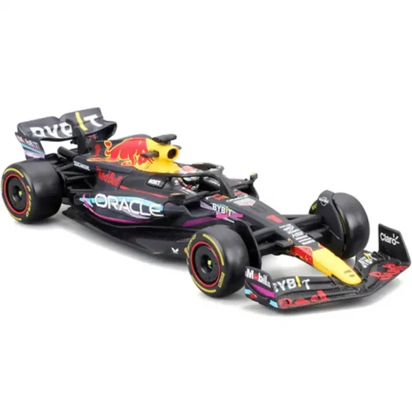 Bburago: Model auto metalic Red Bull RB19 F1 la scară 1/43 (Max Verstappen #1, ediție specială Miami GP, cu cască) imaginea 2