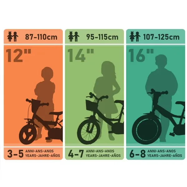 Bicicletă pentru copii R88 16” cu suport pentru bidon și roți ajutătoare, culoare portocaliu-negru – bicicletă Dino Bikes imaginea 4