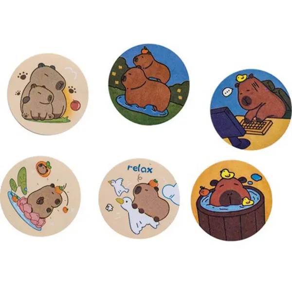 Blocnotes mini adeziv Capybara 45x45mm, 50 file, asortat, 1 buc. imaginea 1