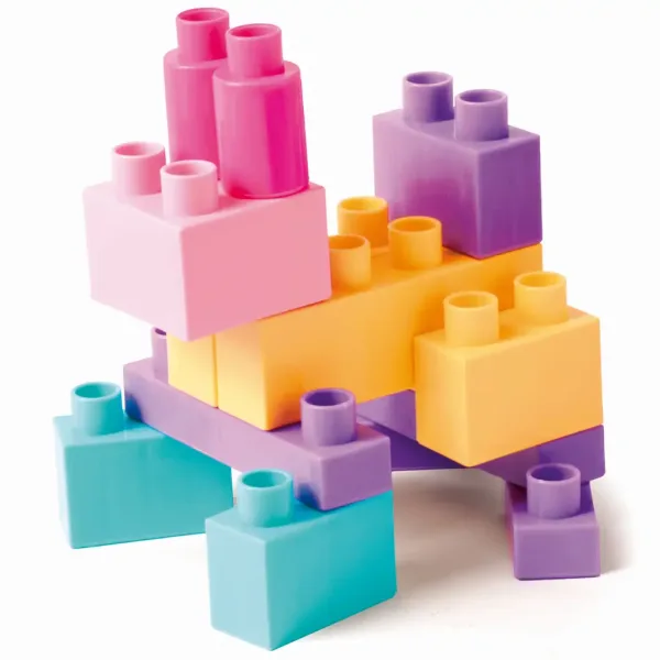 Blocuri pentru copii în culori pastelate, set de 50 de piese - Wader imaginea 4