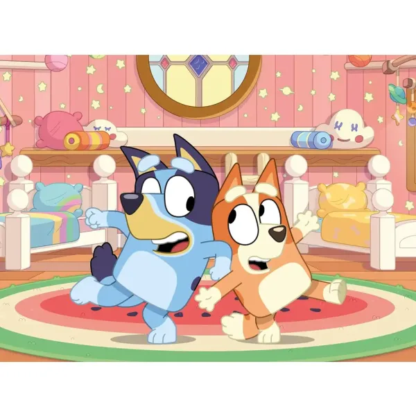 Bluey 2 în 1 puzzle Eco mini cu 24 de piese și carte de colorat 35x25cm - Lisciani imaginea 2