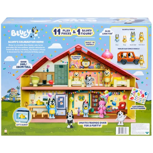 Bluey: Set de joacă casă de familie festivă cu figurina Bluey sărbătorească imaginea 3