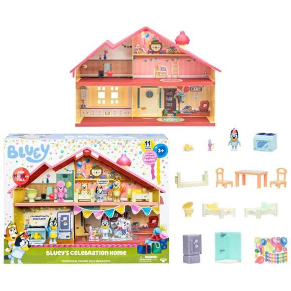 Bluey: Set de joacă casă de familie festivă cu figurina Bluey sărbătorească imaginea 4