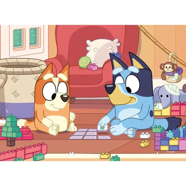 Bluey și prietenii săi 2 în 1 puzzle maxi pentru podea 4x48 piese și carte de colorat 35x25cm - Lisciani imaginea 3