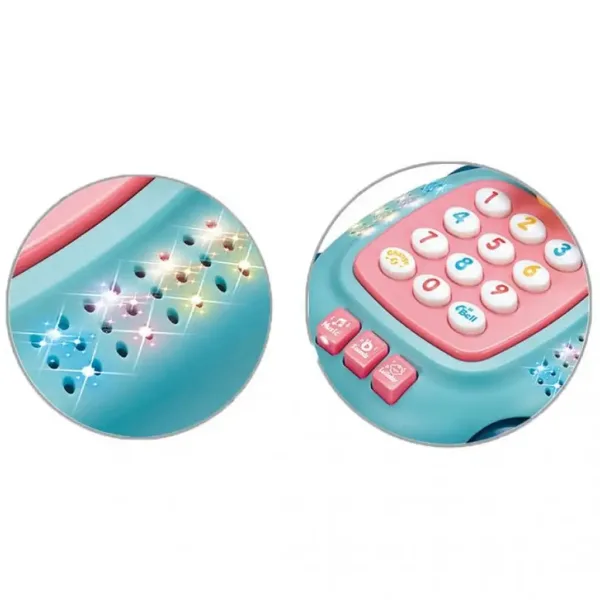 Broasca țestoasă muzicală și luminoasă pentru bebeluși, telefon, în două variante, 20cm. imaginea 4