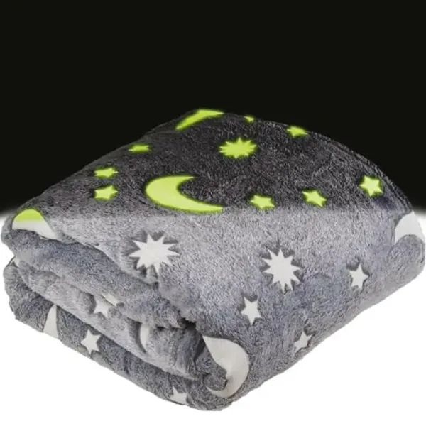 Buddy&Barney: Pătură care luminează în întuneric cu model galaxie 152x127cm imaginea 2