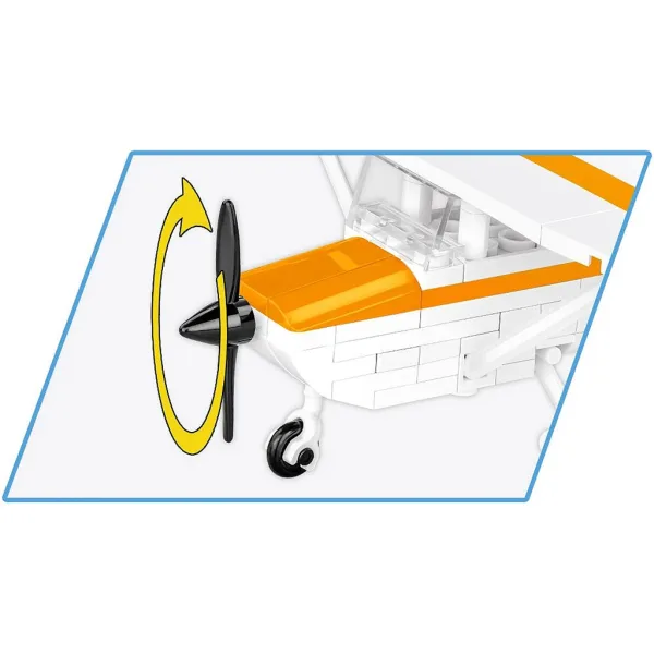 COBI: Avion de construcție Cessna 172 Skyhawk portocaliu-alb (26623) imaginea 3