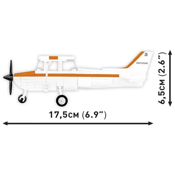 COBI: Avion de construcție Cessna 172 Skyhawk portocaliu-alb (26623) imaginea 4