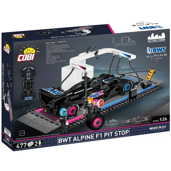 COBI: Joc de construcție BWT Alpine F1 cu boxe și mașină de curse (1685) imaginea 3