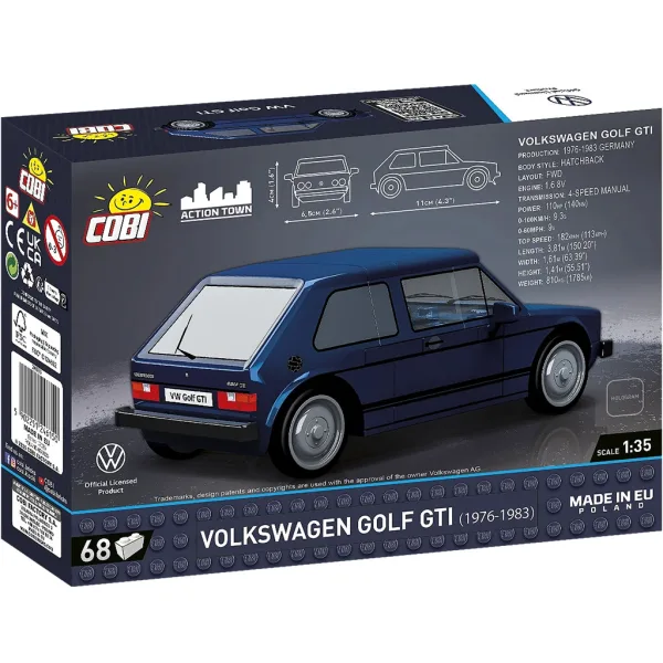 COBI: Jucărie de construcție Volkswagen Golf GTI albastru (24615) imaginea 3