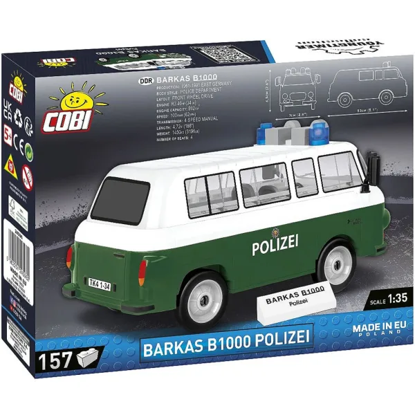 COBI: Set de construcție microbuz de poliție Barkas B1000 (24596) imaginea 3