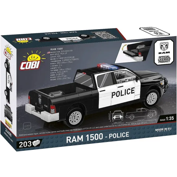 COBI: Set de construit mașină de poliție Dodge RAM 1500 (24608) imaginea 3