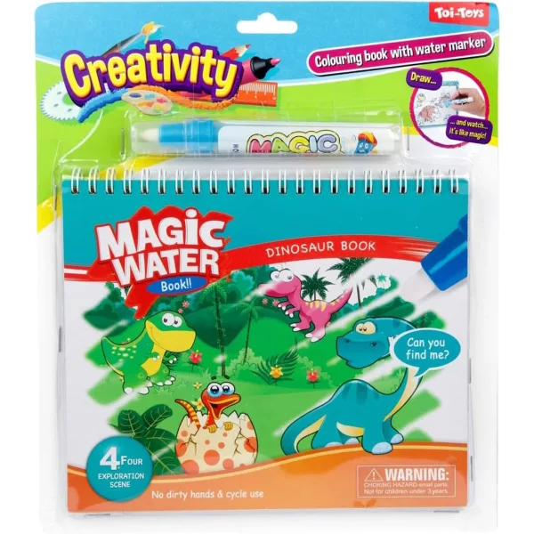 Caiet de activități care se colorează cu apă - Dinozauri imaginea 1