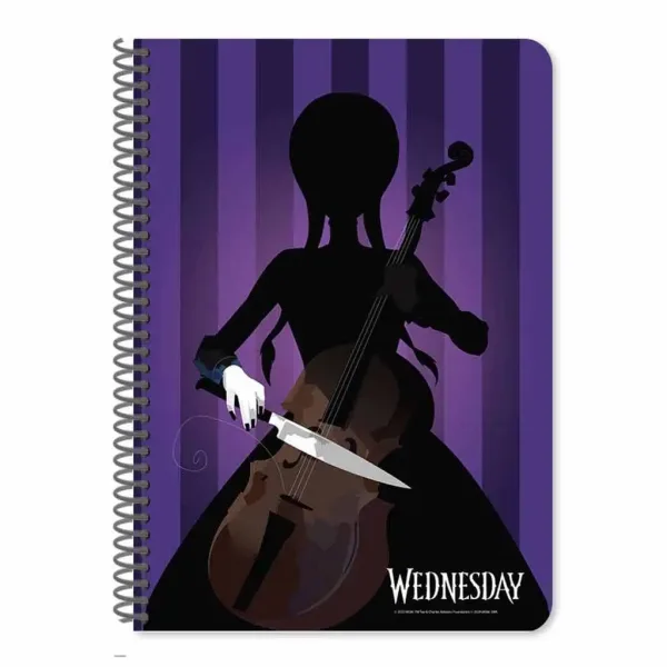 Caiet spirală liniat Wednesday, format A4, 60 de pagini, disponibil în două variante, 1 bucată. imaginea 3