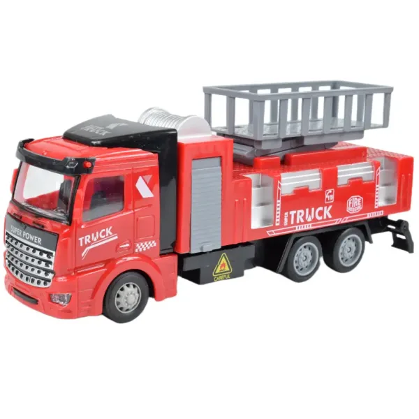 Camion de pompieri: Set de 3 camioane de pompieri cu funcție de retragere. imaginea 4