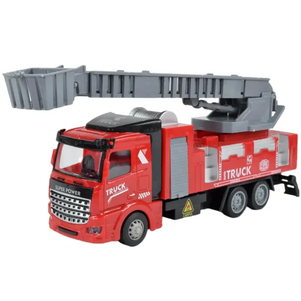 Camion de pompieri: Set de 3 camioane de pompieri cu funcție de retragere. imaginea 6