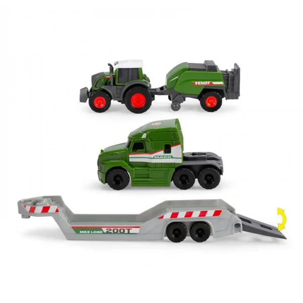 Camion mic de transport cu tractor Fendt și presă de balotat - Dickie Toys imaginea 3