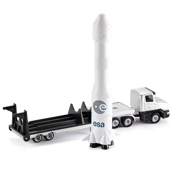 Camion misiune spațială SIKU cu rachetă și remorcă 1/87 imaginea 2