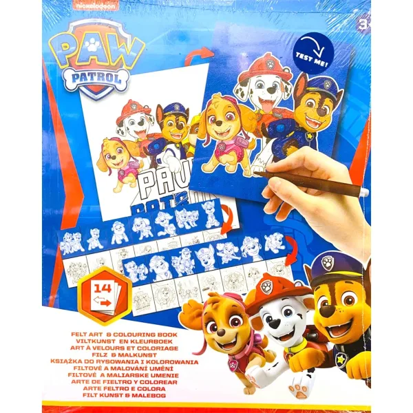 Canenco: Artă din fetru și carte de colorat Paw Patrol imaginea 1