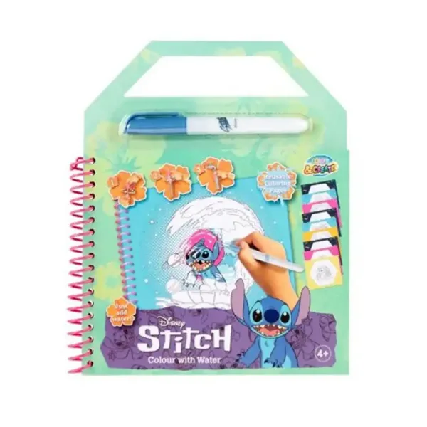 Canenco: Caiet de activități Disney Stitch colorabil cu apă imaginea 1