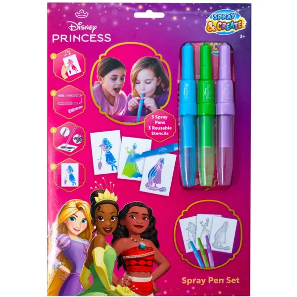 Canenco: Set de colorat cu prințese Disney, cu cariocă de suflat, în plic A4 imaginea 1