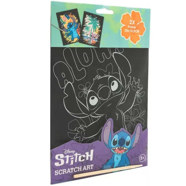 Canenco: postere scratch cu Stitch, 29x15 cm, set de 2 bucăți imaginea 2