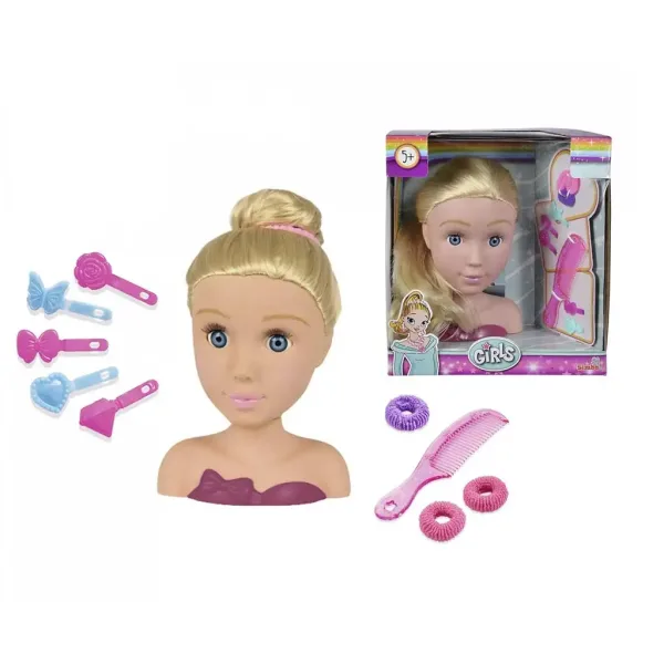 Cap de păpușă blondă pentru coafat cu accesorii - Simba Toys imaginea 2