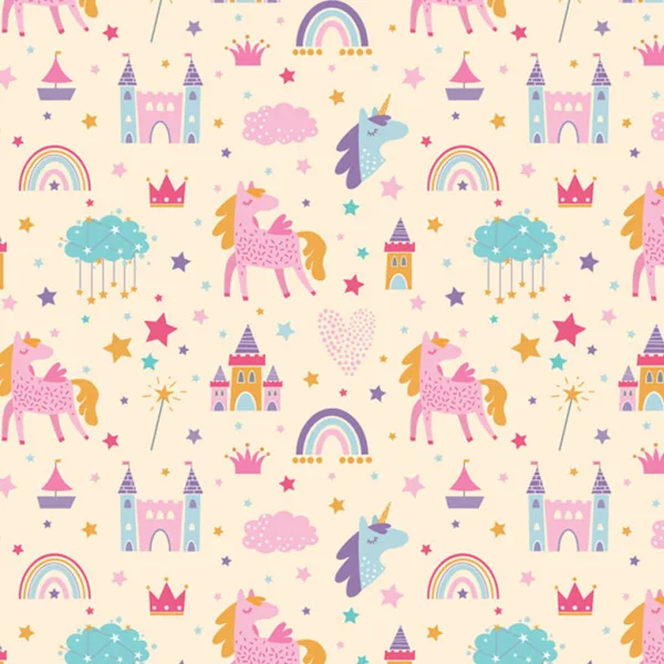 Cardex: Hârtie de împachetat cu model de unicorni și tărâm de basm, 100x70 cm imaginea 1