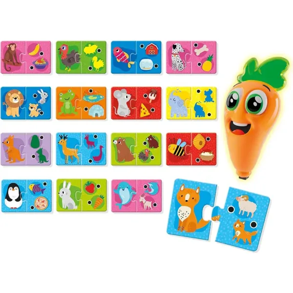 Carotina baby: Joc de asociere cu animale pentru dezvoltarea abilităților, cu stilou vorbitor - Lisciani imaginea 2