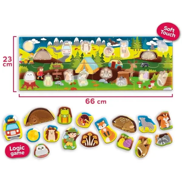 Carotina baby: Puzzle panoramic al pădurii, 24 piese - Lisciani imaginea 3
