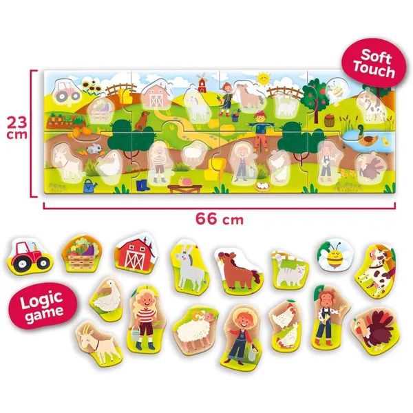 Carotina baby: Puzzle panoramic pentru bebeluși, 24 piese - Ferma - Lisciani imaginea 2