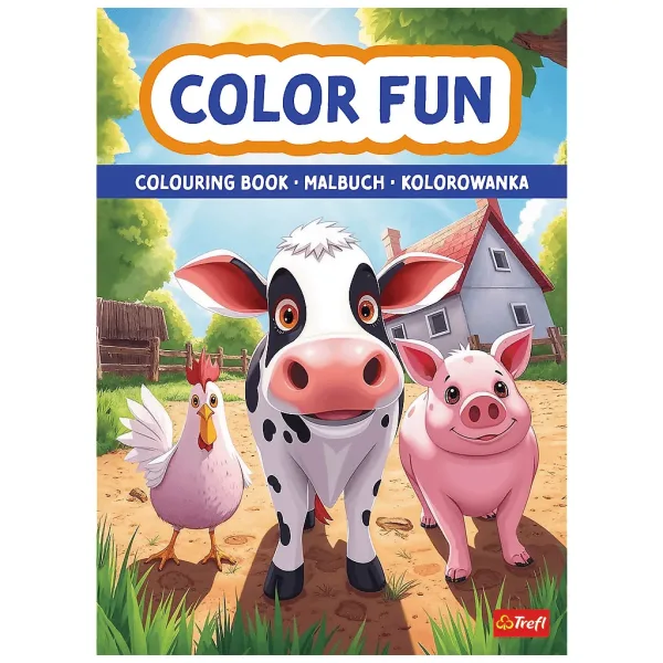 Carte de colorat cu animale vesele de la fermă - Trefl imaginea 1
