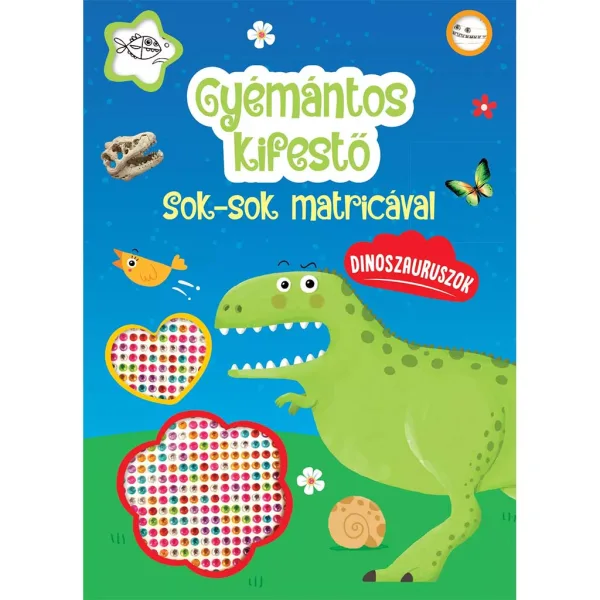 Carte de colorat cu diamante - Dinozauri imaginea 1