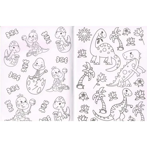 Carte de colorat cu diamante - Dinozauri imaginea 2