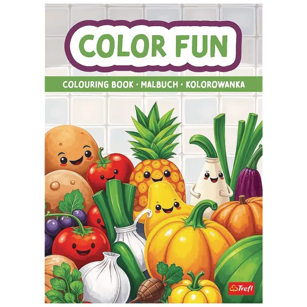 Carte de colorat cu legume și fructe vesele - Trefl imaginea 1
