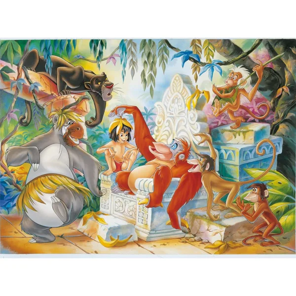 Carte de junglă 2 în 1 puzzle de 108 piese și carte de colorat 50x35cm - Lisciani imaginea 2