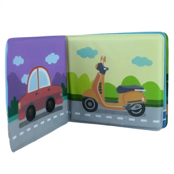 Carte pentru bebeluși: Vehicule, carte moale de bălăit, 14x13cm imaginea 5