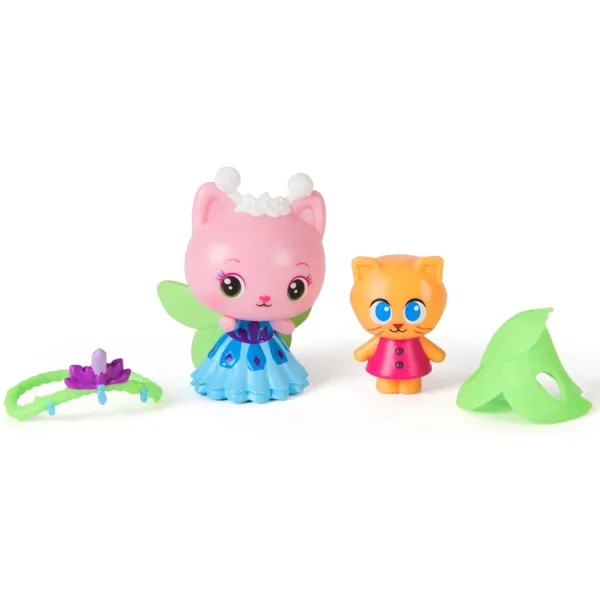 Casa de păpuși a lui Gabi Cinema: Pachet de 2 figurine Grădina de Cristal – Regina Kitty Fairy și Kitty Gnome – Spin Master imaginea 3