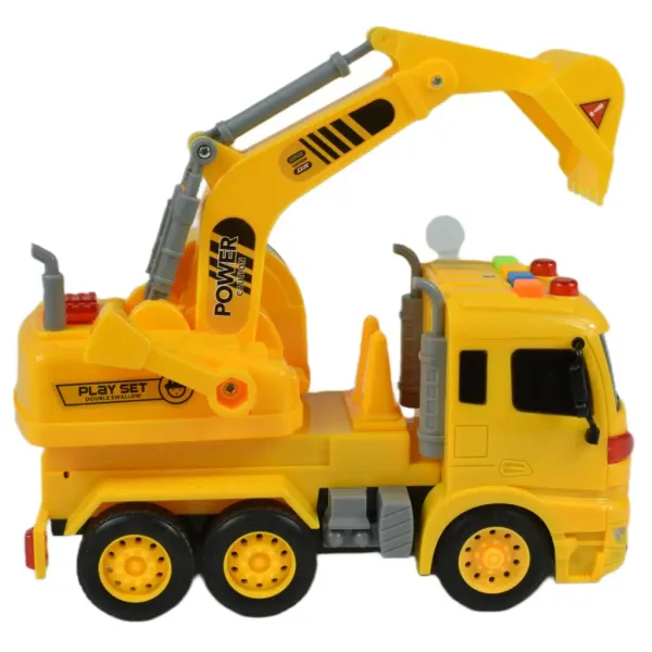 City Truck: Camion cu excavator cu lumina și sunet 20cm imaginea 3