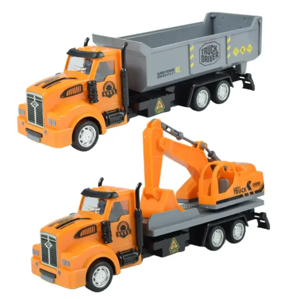City Truck: Camion de construcție cu roți pivotante, cu plăci de semnalizare, 19cm imaginea 7