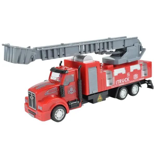 City Truck: Camion de pompieri cu roți pivotante, echipat cu semne de identificare, 19cm imaginea 2