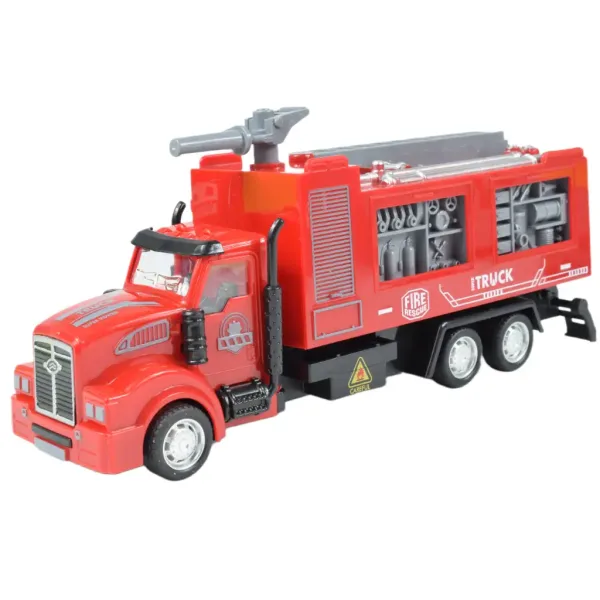 City Truck: Camion de pompieri cu roți pivotante, echipat cu semne de identificare, 19cm imaginea 7
