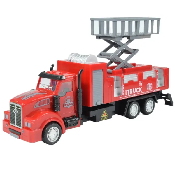City Truck: Camion de pompieri cu roți pivotante, echipat cu semne de identificare, 19cm imaginea 8