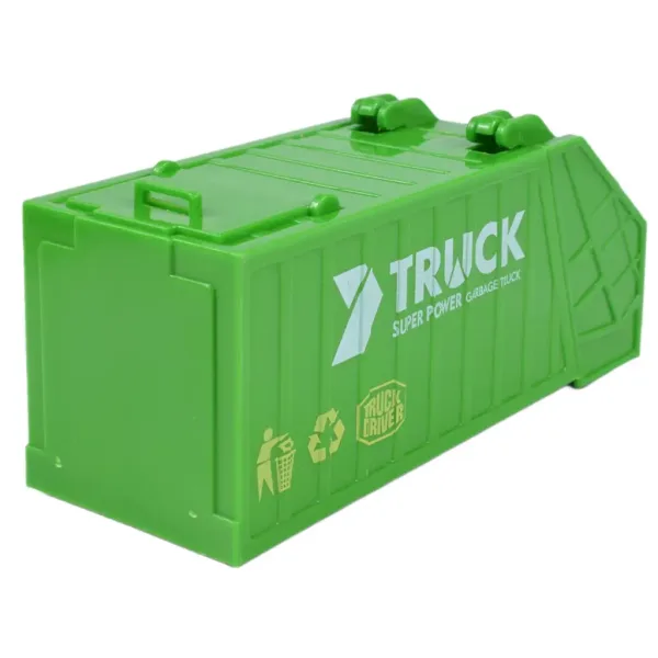 City Truck: Camion de transport deșeuri transformabil cu roți inerțiale și indicatoare rutiere, 19cm imaginea 4