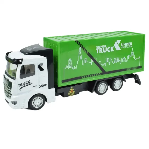 City Truck: Camion de transport deșeuri transformabil cu roți inerțiale și indicatoare rutiere, 19cm imaginea 8