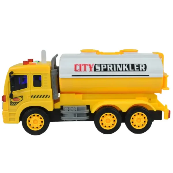 City Truck: Camion galben cu rezervor, cu lumină și sunet 1/18 imaginea 3