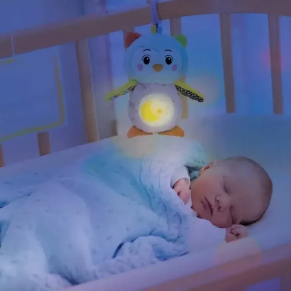 Clementoni Baby: Bufniță de pluș muzicală cu lumină de noapte imaginea 3