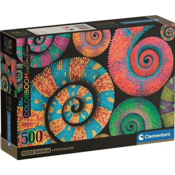Colectia Colorboom: Cameleoni colorați puzzle compact de 500 de piese - Clementoni imaginea 1