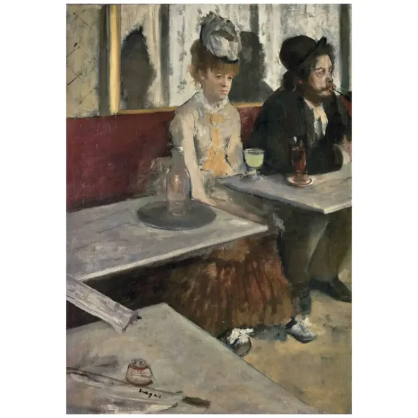 Museum Collection: Edgar Degas - Într-o cafenea, puzzle de 1000 de piese cu poster - Clementoni imaginea 2