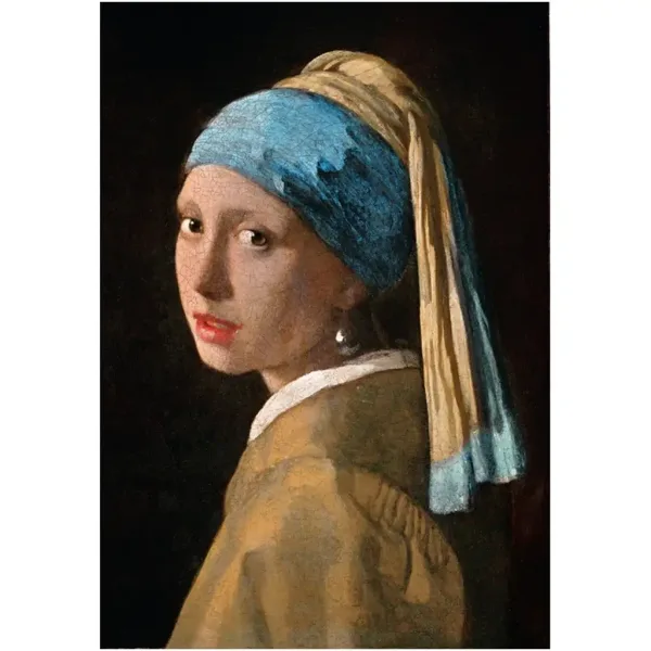 Colecția Muzeului: Johannes Vermeer - Fata cu cercel de perlă puzzle de 1000 de piese cu poster - Clementoni imaginea 2